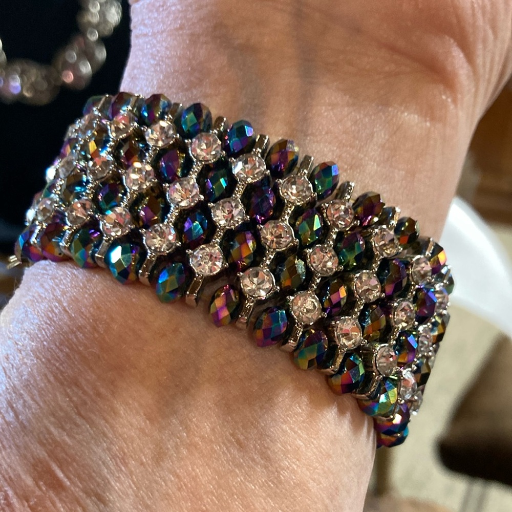 Purple Beaded Lattice Bracelet